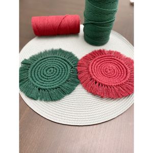 زیر لیوانی گرد مکرومه ترند سال