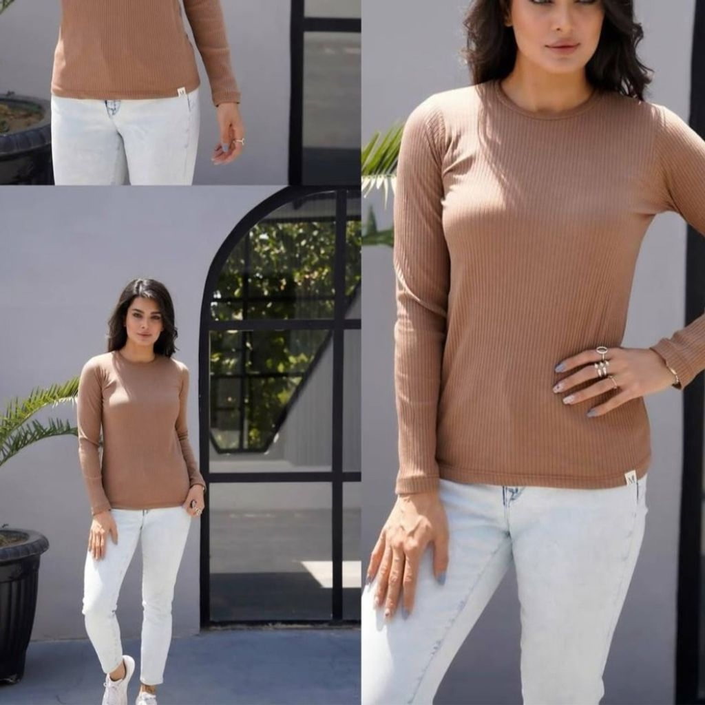 خرید آنلاین بلوز یقه گرد کبریتی