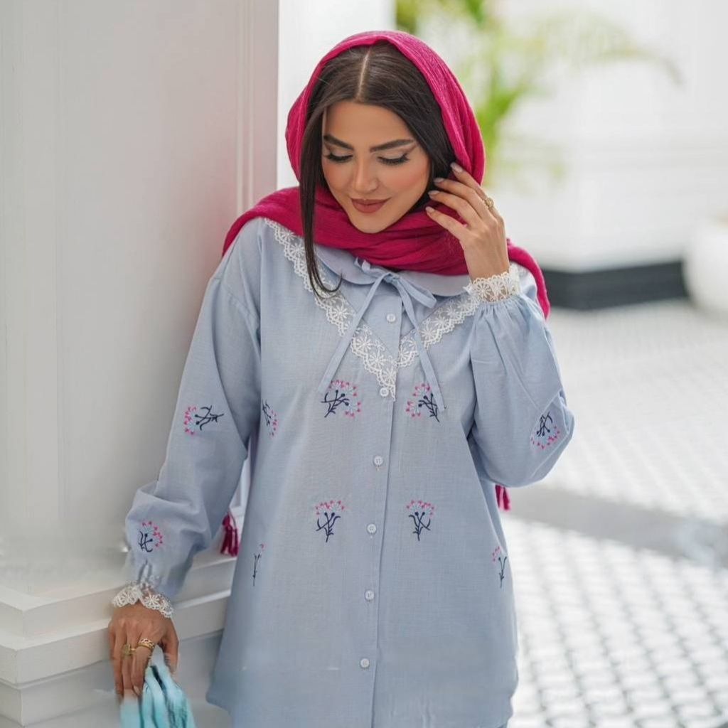 خرید اینترنتی شومیز لینن اسلپ ناز