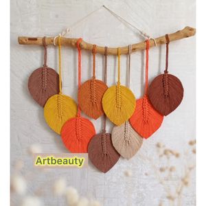 دیوارکوب برگ مکرومه پاییزه طرح ممتاز