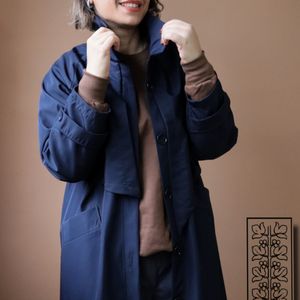 قیمت بارونی بلند زنانه سرمه ای