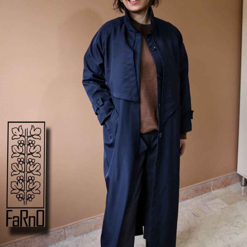 خرید آنلاین بارونی بلند زنانه سرمه ای