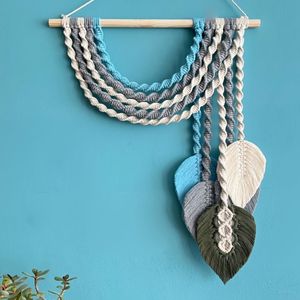 دیواراویز رنگین کمون مکرومه بافی طرح آیسل