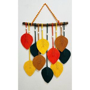 دیوارکوب برگ مدرن پاییزی مکرومه طرح سپیده