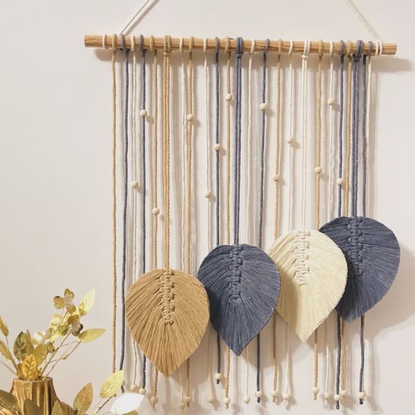 دیواراویز مکرومه برگ طرح لیانا