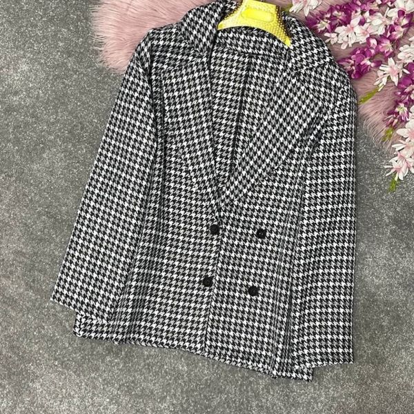 کت چهارخونه طرح یقه انگلیسی سارینا