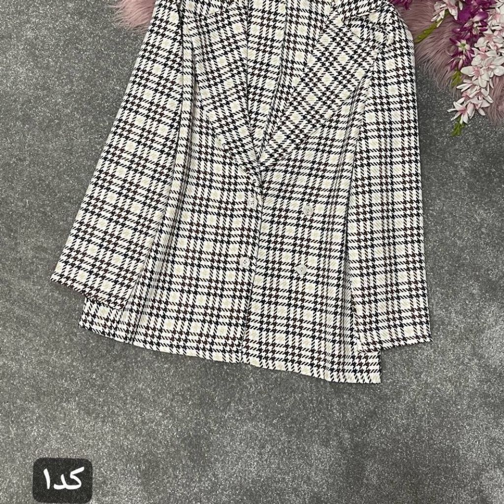 خرید انلاین کت چهارخونه طرح یقه انگلیسی سارینا