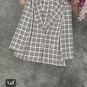 خرید انلاین کت چهارخونه طرح یقه انگلیسی سارینا