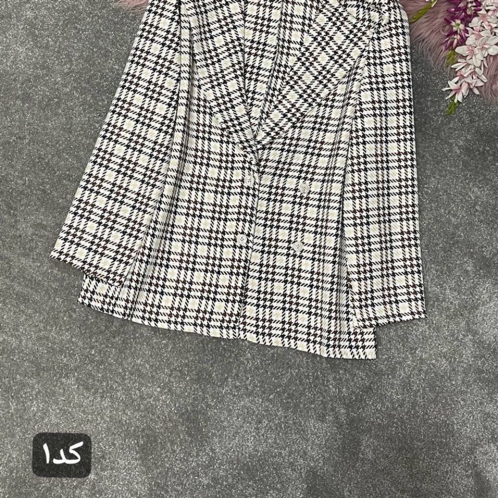 فروش اینترنتی کت چهارخونه طرح یقه انگلیسی سارینا