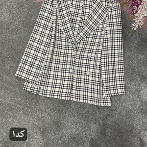 فروش اینترنتی کت چهارخونه طرح یقه انگلیسی سارینا