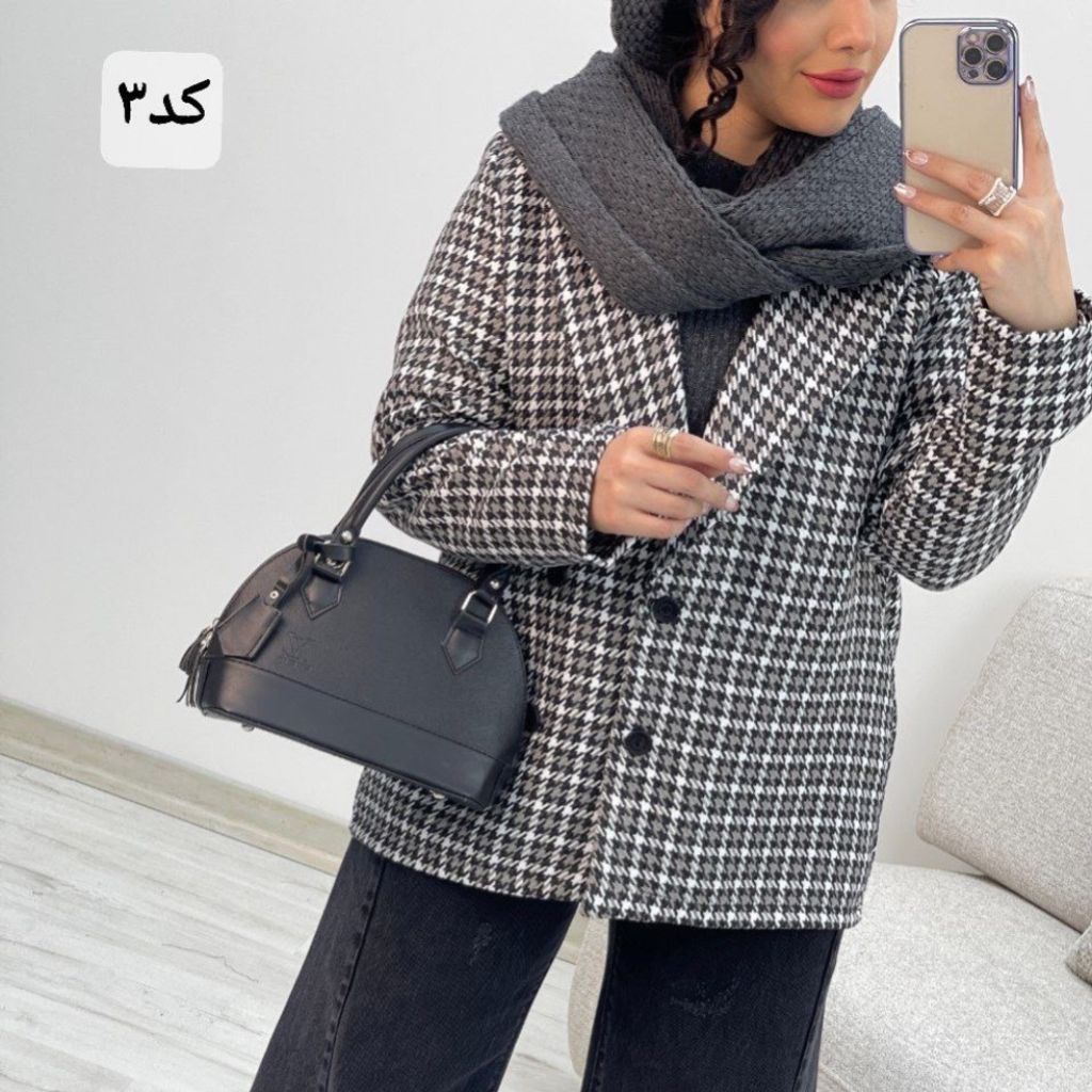 مشخصات کت چهارخونه طرح یقه انگلیسی سارینا