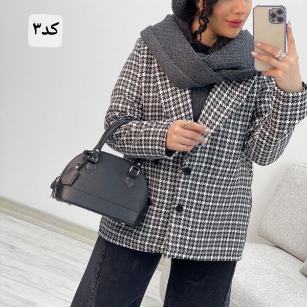 کت چهارخونه طرح یقه انگلیسی سارینا