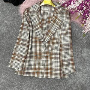 قیمت ارزان کت چهارخونه طرح یقه انگلیسی سارینا