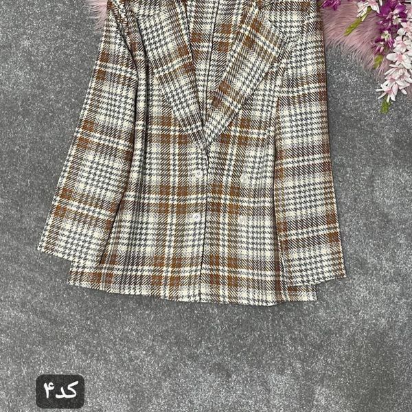 کت چهارخونه طرح یقه انگلیسی سارینا