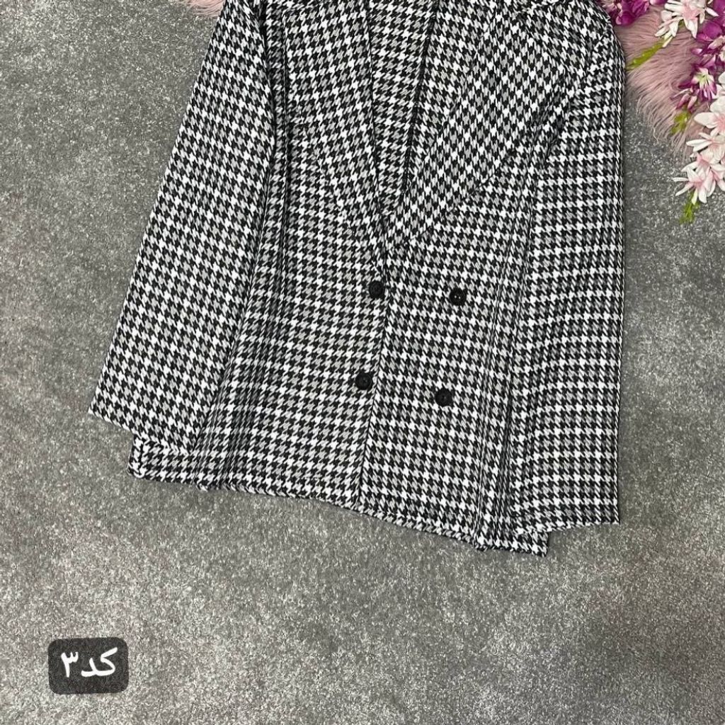 خرید آنلاین کت چهارخونه طرح یقه انگلیسی سارینا