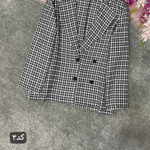 خرید آنلاین کت چهارخونه طرح یقه انگلیسی سارینا