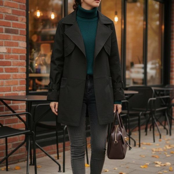 بارونی آستردار سولین تا سایز 54 مشکی