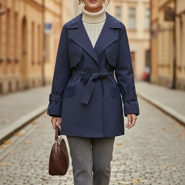 بارونی آستردار سولین تا سایز 54 سرمه ای