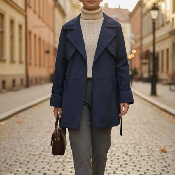 بارونی آستردار سولین تا سایز 54 سرمه ای