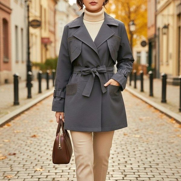 بارونی آستردار سولین تا سایز 54 طوسی تیره