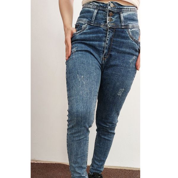 شلوار لی زنانه کمر گنی