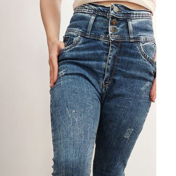 شلوار لی زنانه کمر گنی