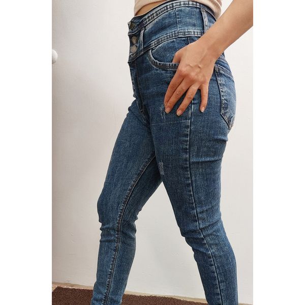 شلوار لی زنانه کمر گنی