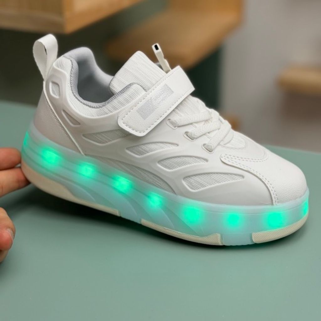 خرید اینترنتی قیمت کتونی بچگانه اسکیتی چراغدار چسبی از Kids کد 4080504