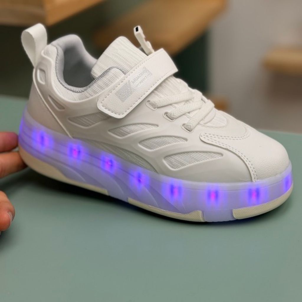 خرید اینترنتی قیمت کتونی بچگانه اسکیتی چراغدار چسبی از Kids کد 4080504