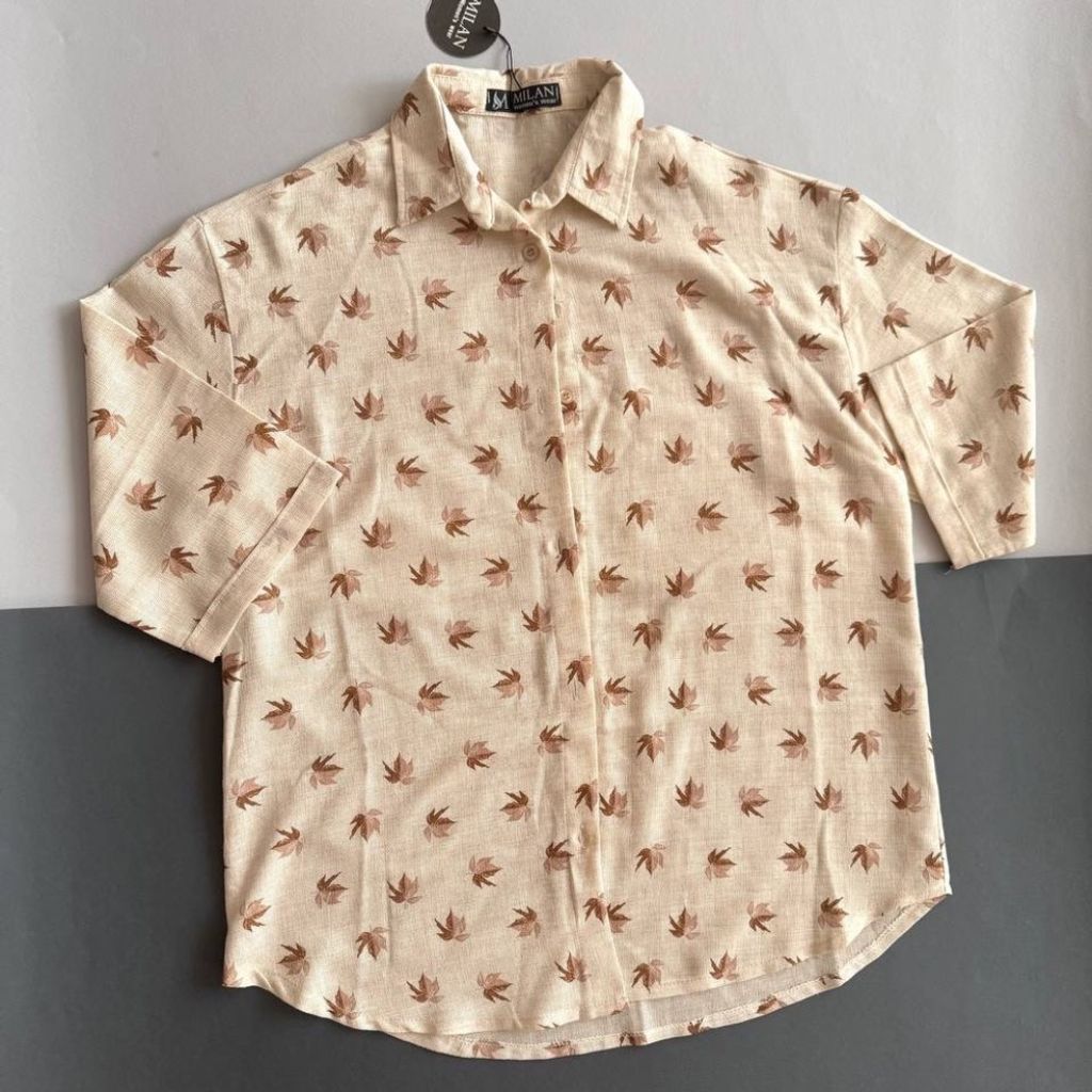 خرید اینترنتی شومیز زنانه و دخترانه طرح برگ فری سایز