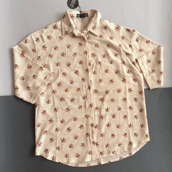 شومیز زنانه و دخترانه طرح برگ فری سایز