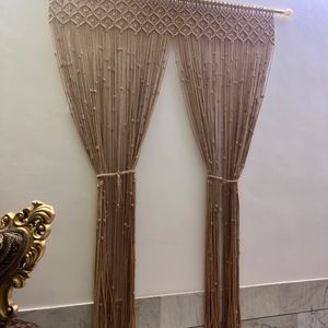 قیمت ارزان پرده مکرومه ارت بیوتی طرح لوزی