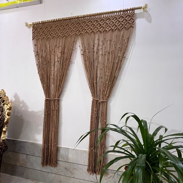 پرده مکرومه ارت بیوتی طرح لوزی