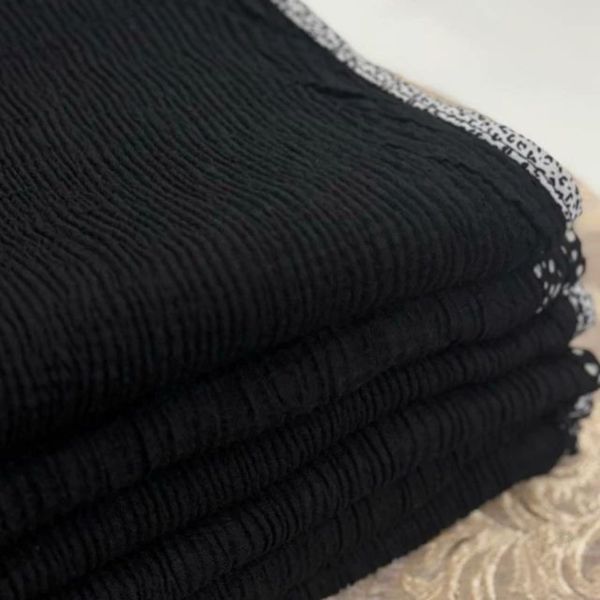 شال پلیسه برشکا مشکی حاشیه پلنگی