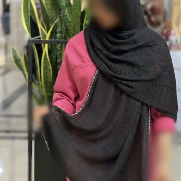 شال پلیسه برشکا مشکی حاشیه پلنگی