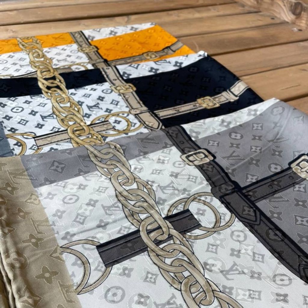 خرید آنلاین شال ابریشم ژاکارد دور دست دوز مجلسی