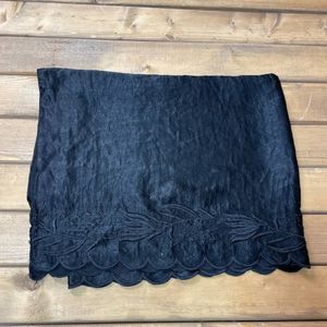 خرید آنلاین شال ابریشم کوپرا گلدوزی شده مشکی مجلسی