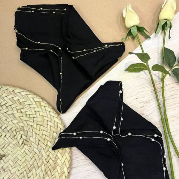 مینی اسکارف زنجیری مشکی قواره 80 سانتی