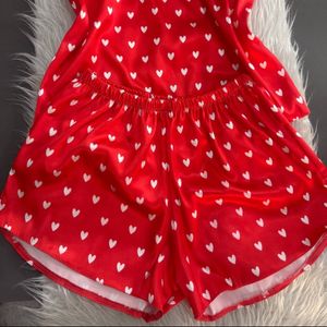 خرید اینترنتی تاپ و شلوارک ساتن قلبی❤