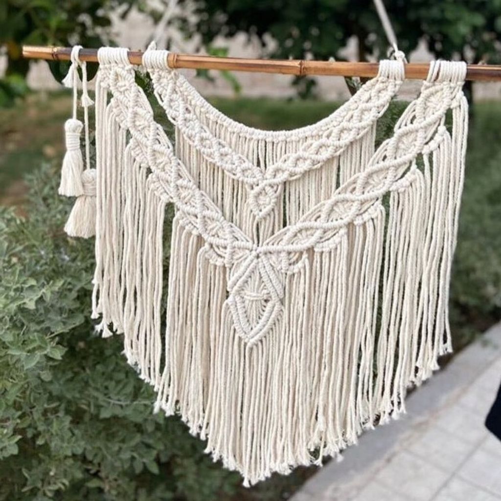 قیمت ارزان دیوارکوب اویز مکرومه طرح تاران