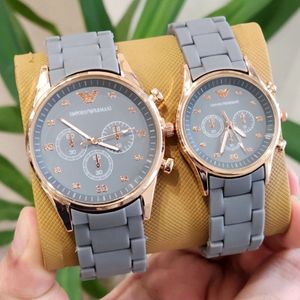 369173 ست ساعت امپریو آرمانی – طوسی خاص با قاب رزگلد