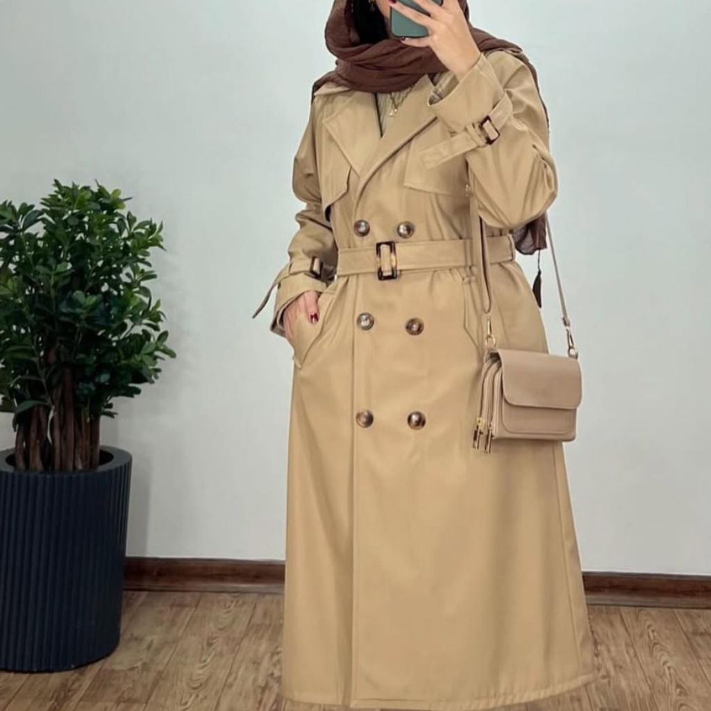 خرید آنلاین مانتو بارونی زنانه طرح بارانا