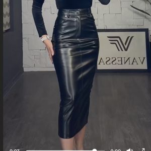 دامن چرم زنانه‌مدل مدادی