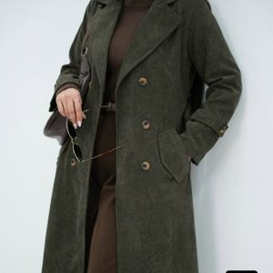 مانتو پاییزه مخمل کبریتی ریز سانی