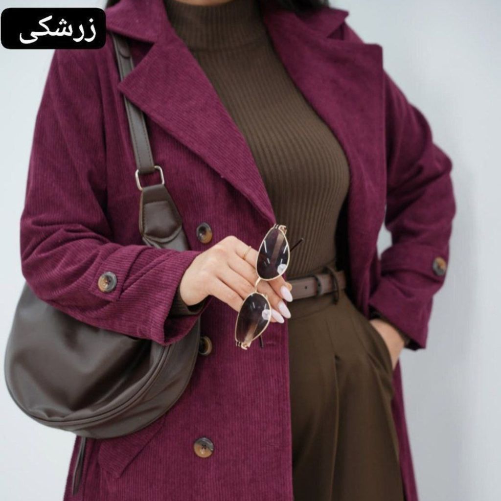 خرید انلاین مانتو پاییزه مخمل کبریتی ریز سانی