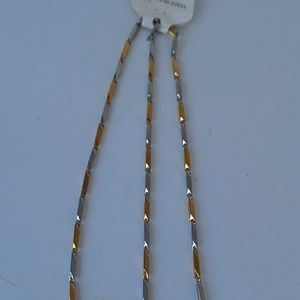ست زنجیری دستبند و گردنبند کبریتی استیلی طلایی