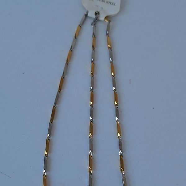 ست زنجیری دستبند و گردنبند کبریتی استیلی طلایی