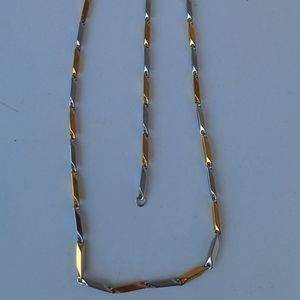 ست زنجیری دستبند و گردنبند کبریتی استیلی طلایی