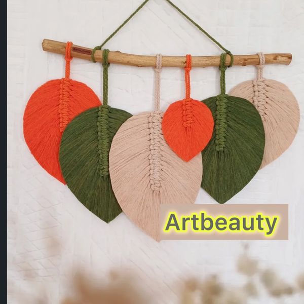 دیوارکوب برگ‌مکرومه بافی طرح کارلوس