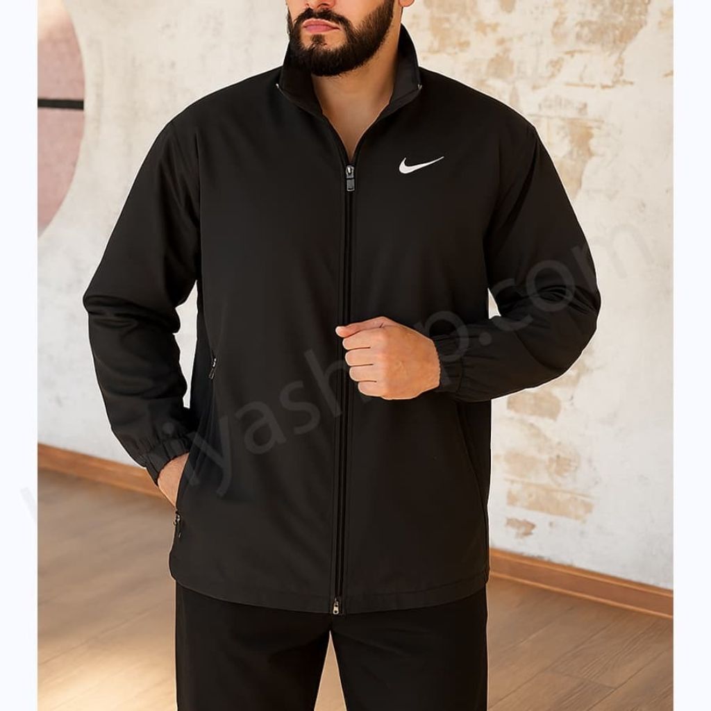 قیمت ارزان کاپشن مردانه نایکی مشکی ضد آب با آستر داخلی